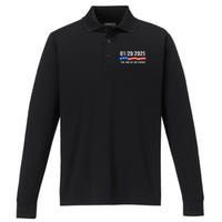 Ending Of A Nightmare January 20th 2025 Flag Usa Trump 45 47 Performance Long Sleeve Polo