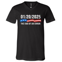 Ending Of A Nightmare January 20th 2025 Flag Usa Trump 45 47 V-Neck T-Shirt