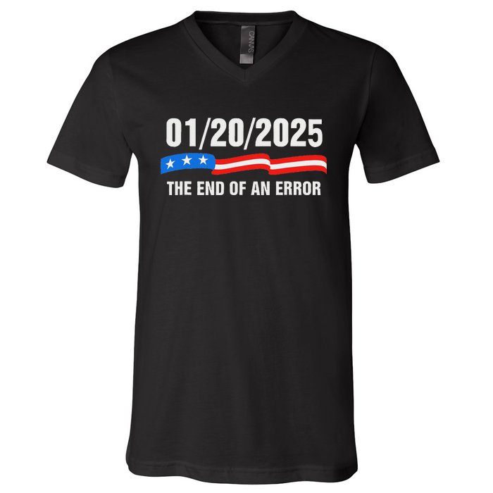 Ending Of A Nightmare January 20th 2025 Flag Usa Trump 45 47 V-Neck T-Shirt