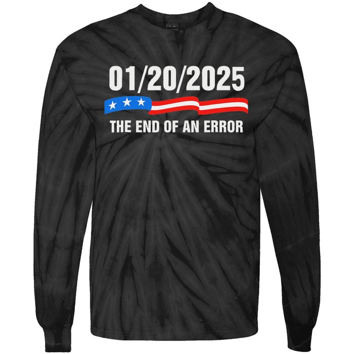 Ending Of A Nightmare January 20th 2025 Flag Usa Trump 45 47 Tie-Dye Long Sleeve Shirt