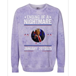 Ending Of A Nightmare January 20th 2025 Fun Trump Patriotic Colorblast Crewneck Sweatshirt