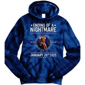 Ending Of A Nightmare January 20th 2025 Fun Trump Patriotic Tie Dye Hoodie