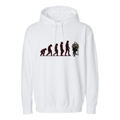 Evolution Of Bernie Sanders Mittens Meme Garment-Dyed Fleece Hoodie