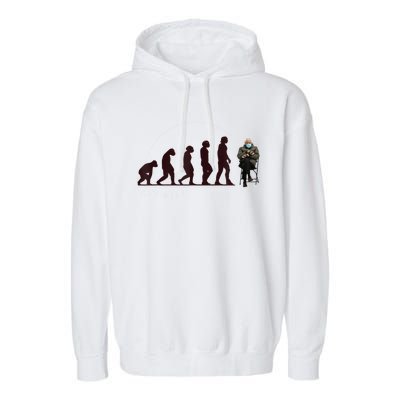 Evolution Of Bernie Sanders Mittens Meme Garment-Dyed Fleece Hoodie