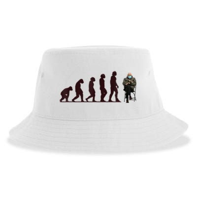 Evolution Of Bernie Sanders Mittens Meme Sustainable Bucket Hat