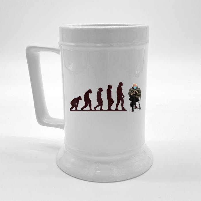 Evolution Of Bernie Sanders Mittens Meme Beer Stein