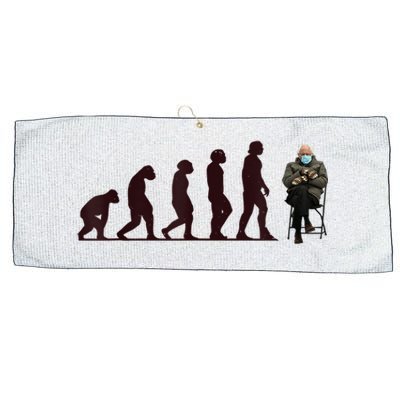 Evolution Of Bernie Sanders Mittens Meme Large Microfiber Waffle Golf Towel