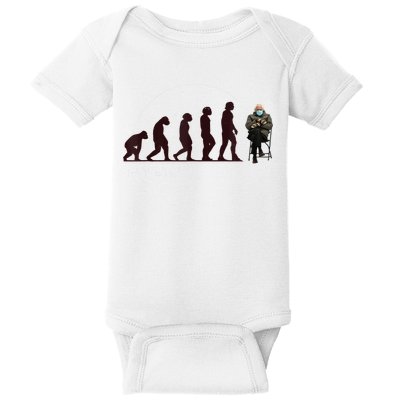 Evolution Of Bernie Sanders Mittens Meme Baby Bodysuit