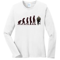 Evolution Of Bernie Sanders Mittens Meme Ladies Long Sleeve Shirt