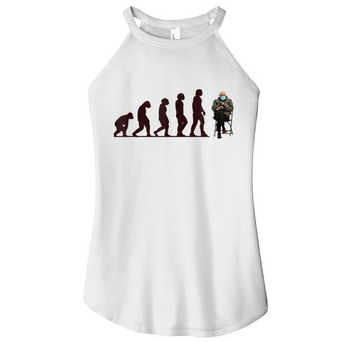 Evolution Of Bernie Sanders Mittens Meme Women's Perfect Tri Rocker Tank
