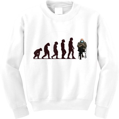 Evolution Of Bernie Sanders Mittens Meme Kids Sweatshirt