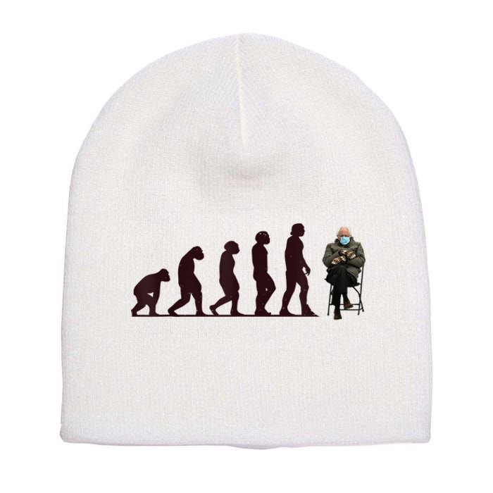 Evolution Of Bernie Sanders Mittens Meme Short Acrylic Beanie