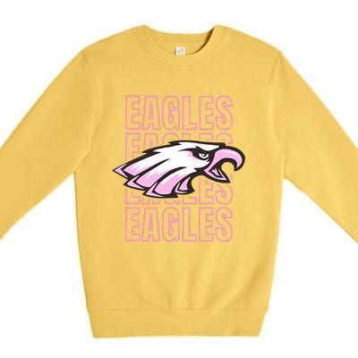 Eagle Out Breast Cancer Awareness Premium Crewneck Sweatshirt