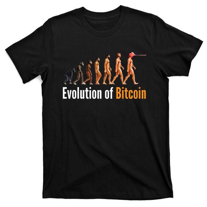 Evolution Of Bitcoin, Ape To Man, Crypto, Cryptocurrency, HODL Bitcoin T-Shirt