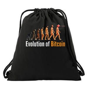 Evolution Of Bitcoin, Ape To Man, Crypto, Cryptocurrency, HODL Bitcoin Drawstring Bag