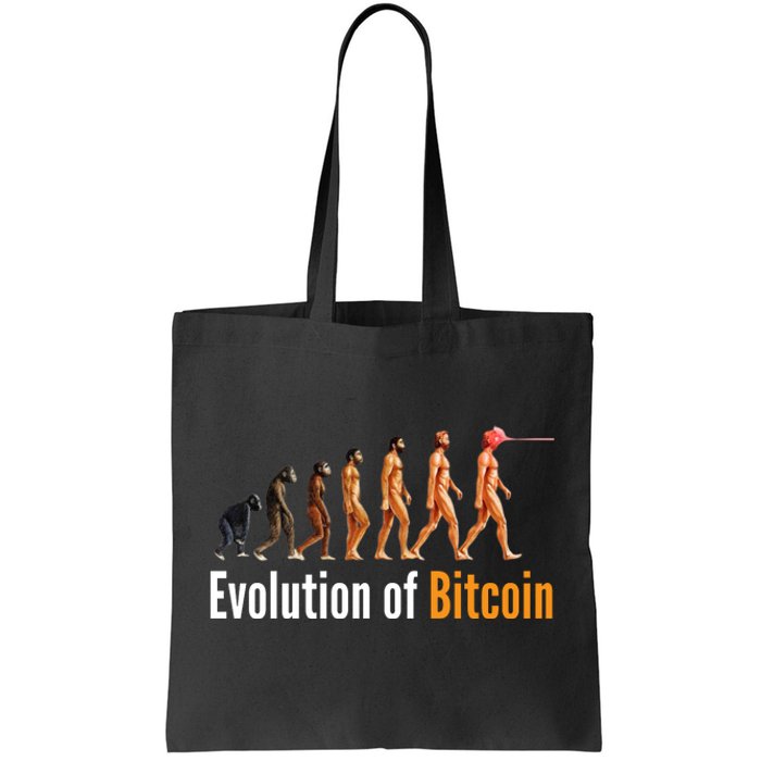 Evolution Of Bitcoin, Ape To Man, Crypto, Cryptocurrency, HODL Bitcoin Tote Bag