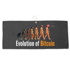 Evolution Of Bitcoin, Ape To Man, Crypto, Cryptocurrency, HODL Bitcoin Large Microfiber Waffle Golf Towel