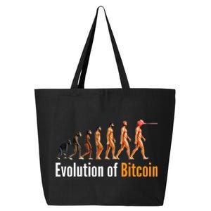 Evolution Of Bitcoin, Ape To Man, Crypto, Cryptocurrency, HODL Bitcoin 25L Jumbo Tote