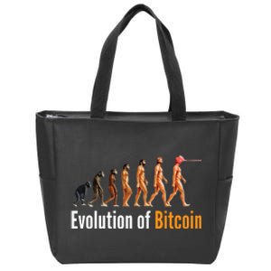 Evolution Of Bitcoin, Ape To Man, Crypto, Cryptocurrency, HODL Bitcoin Zip Tote Bag