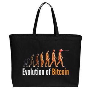 Evolution Of Bitcoin, Ape To Man, Crypto, Cryptocurrency, HODL Bitcoin Cotton Canvas Jumbo Tote