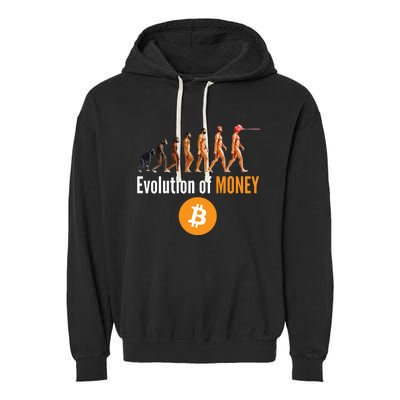 Evolution Of Bitcoin, BTC, Crypto, Cryptocurrency, Blockchain, HODL Bitcoin Garment-Dyed Fleece Hoodie