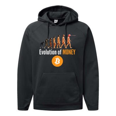 Evolution Of Bitcoin, BTC, Crypto, Cryptocurrency, Blockchain, HODL Bitcoin Performance Fleece Hoodie