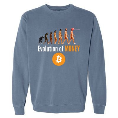 Evolution Of Bitcoin, BTC, Crypto, Cryptocurrency, Blockchain, HODL Bitcoin Garment-Dyed Sweatshirt