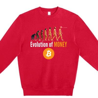 Evolution Of Bitcoin, BTC, Crypto, Cryptocurrency, Blockchain, HODL Bitcoin Premium Crewneck Sweatshirt