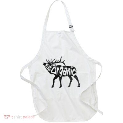Eating Organic Bugling Bull Elk Wapiti Full-Length Apron With Pockets