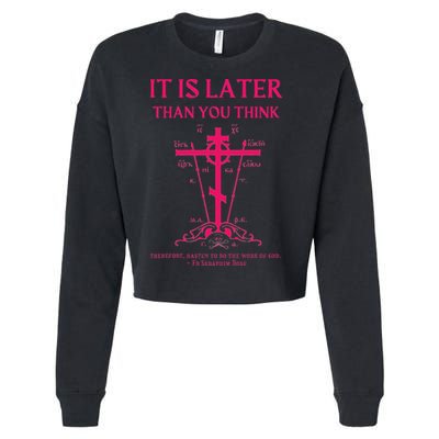 Eastern Orthodox Christian Seraphim Rose Calvary Cross Cropped Pullover Crew