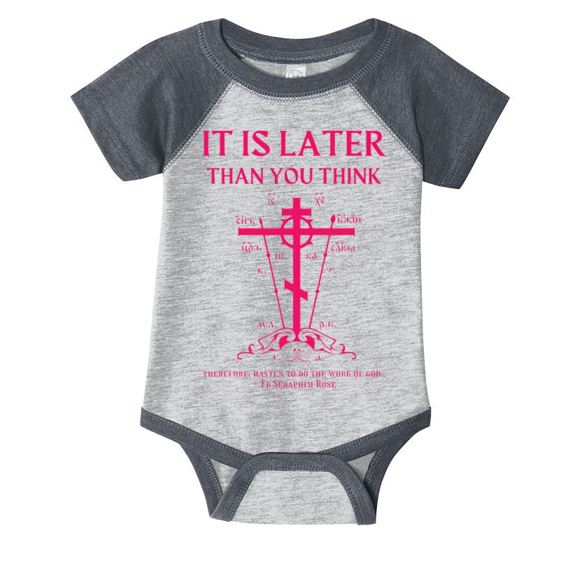 Eastern Orthodox Christian Seraphim Rose Calvary Cross Infant Baby Jersey Bodysuit