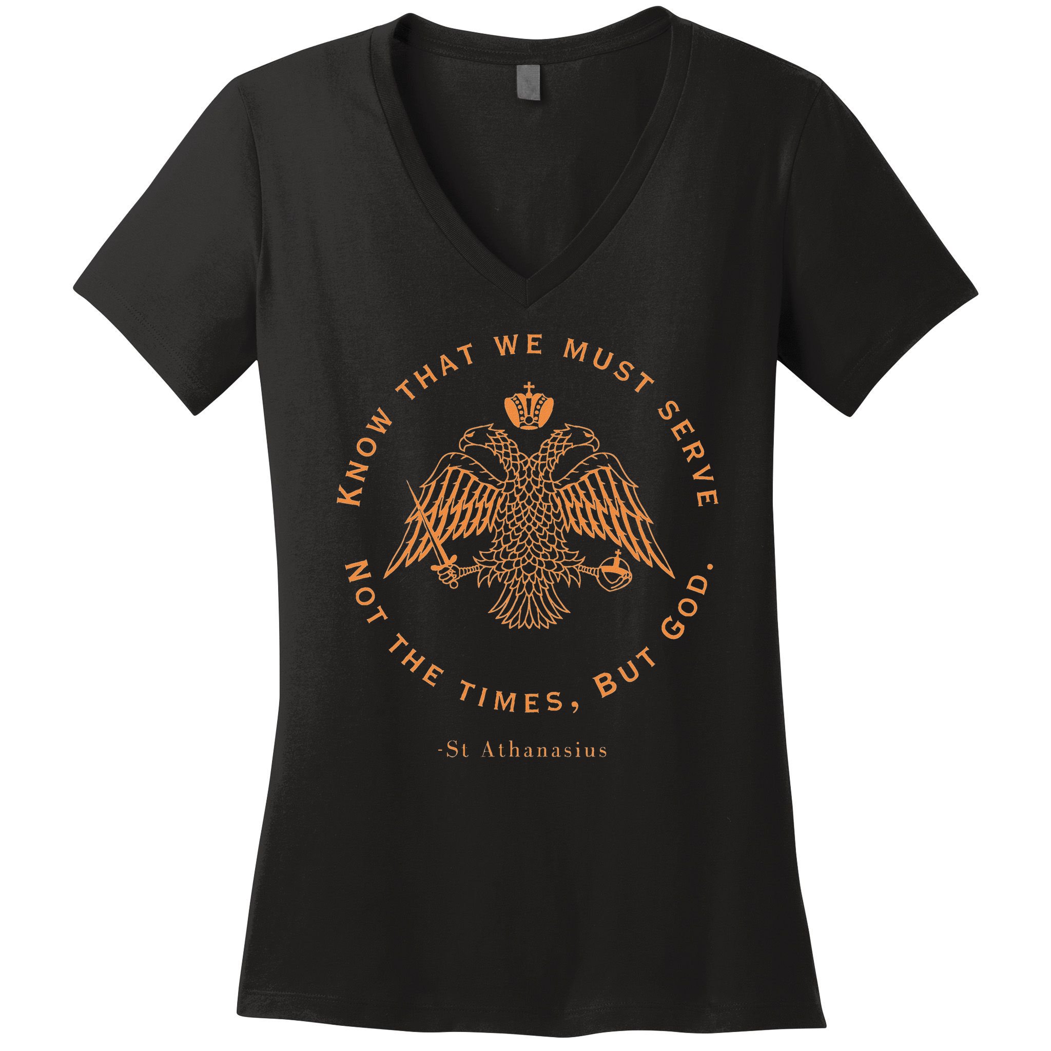 Eastern Orthodox Christian Saint Athanasius Women's V-Neck T-Shirt