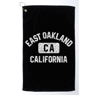 East Oakland Ca California Gym Style Distressed White Print Gift Golf Towel