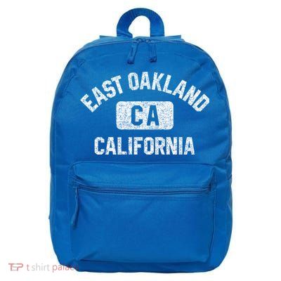 East Oakland Ca California Gym Style Distressed White Print Gift 16 in Basic Backpack