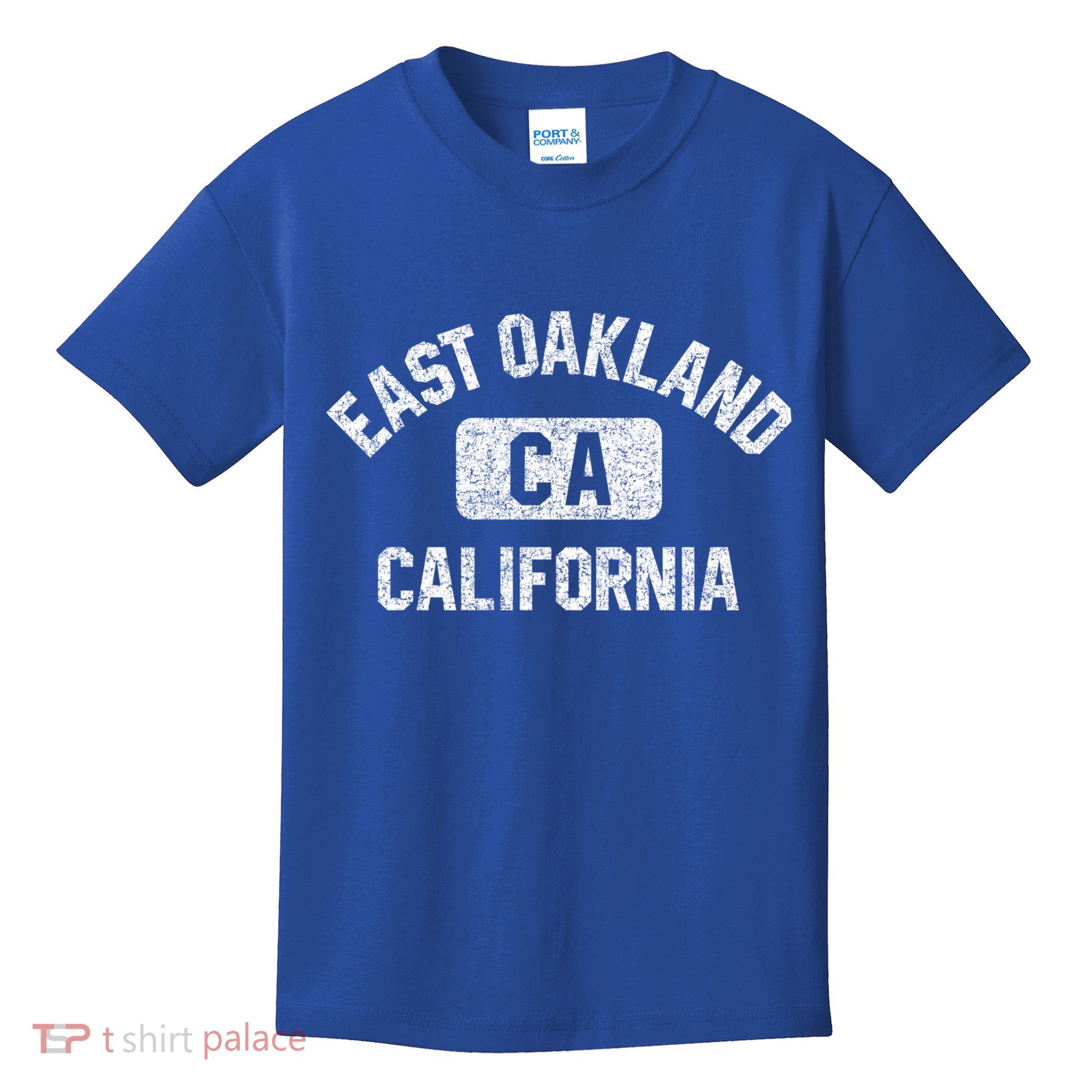 East Oakland Ca California Gym Style Distressed White Print Gift Kids T-Shirt