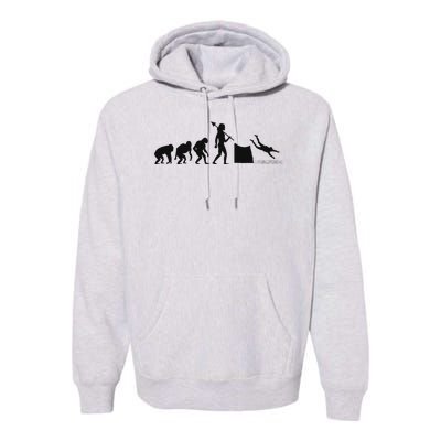 Evolution Of Cliff Diving Jumping Diver Art Premium Hoodie