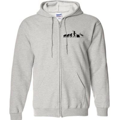 Evolution Of Cliff Diving Jumping Diver Art Full Zip Hoodie