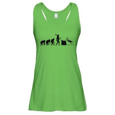 Evolution Of Cliff Diving Jumping Diver Art Ladies Essential Flowy Tank