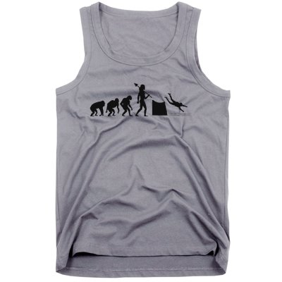 Evolution Of Cliff Diving Jumping Diver Art Tank Top