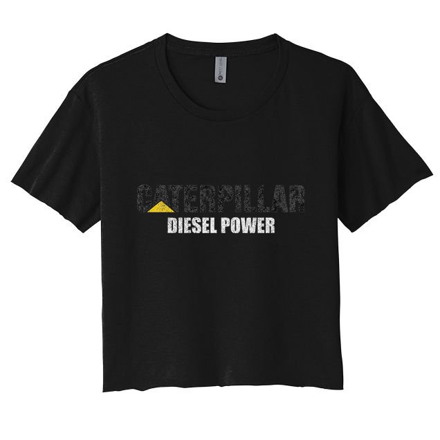 Excavator Operator Construction I Love Diesel Power Cat Women's Crop Top Tee