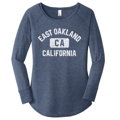 East Oakland Ca California Gym Style Distressed White Print Gift Women's Perfect Tri Tunic Long Sleeve Shirt