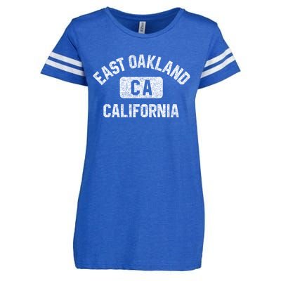 East Oakland Ca California Gym Style Distressed White Print Gift Enza Ladies Jersey Football T-Shirt