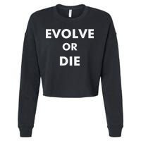 Evolve Or Die Funny Quote Cropped Pullover Crew