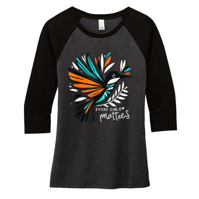 Every Orange Day Child Kindness Matter Women's Tri-Blend 3/4-Sleeve Raglan Shirt