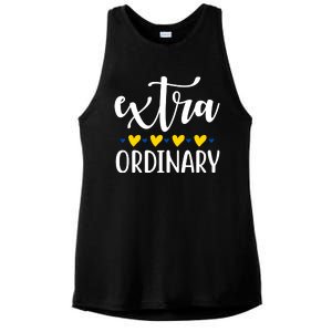 Extra Ordinary Down Syndrome Awareness Ladies PosiCharge Tri-Blend Wicking Tank