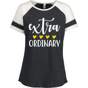 Extra Ordinary Down Syndrome Awareness Enza Ladies Jersey Colorblock Tee