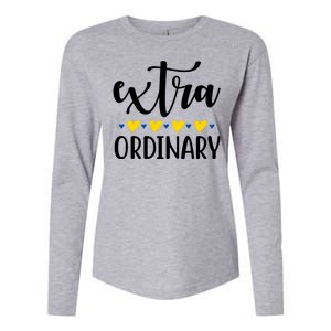 Extra Ordinary Down Syndrome Awareness Womens Cotton Relaxed Long Sleeve T-Shirt