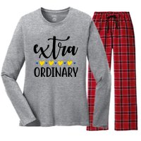 Extra Ordinary Down Syndrome Awareness Women's Long Sleeve Flannel Pajama Set 