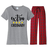 Extra Ordinary Down Syndrome Awareness Women's Flannel Pajama Set