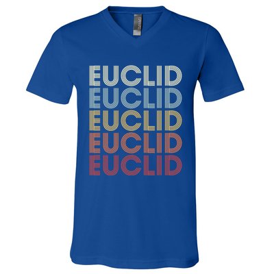 Euclid Ohio Euclid Oh Retro Vintage Text Gift V-Neck T-Shirt